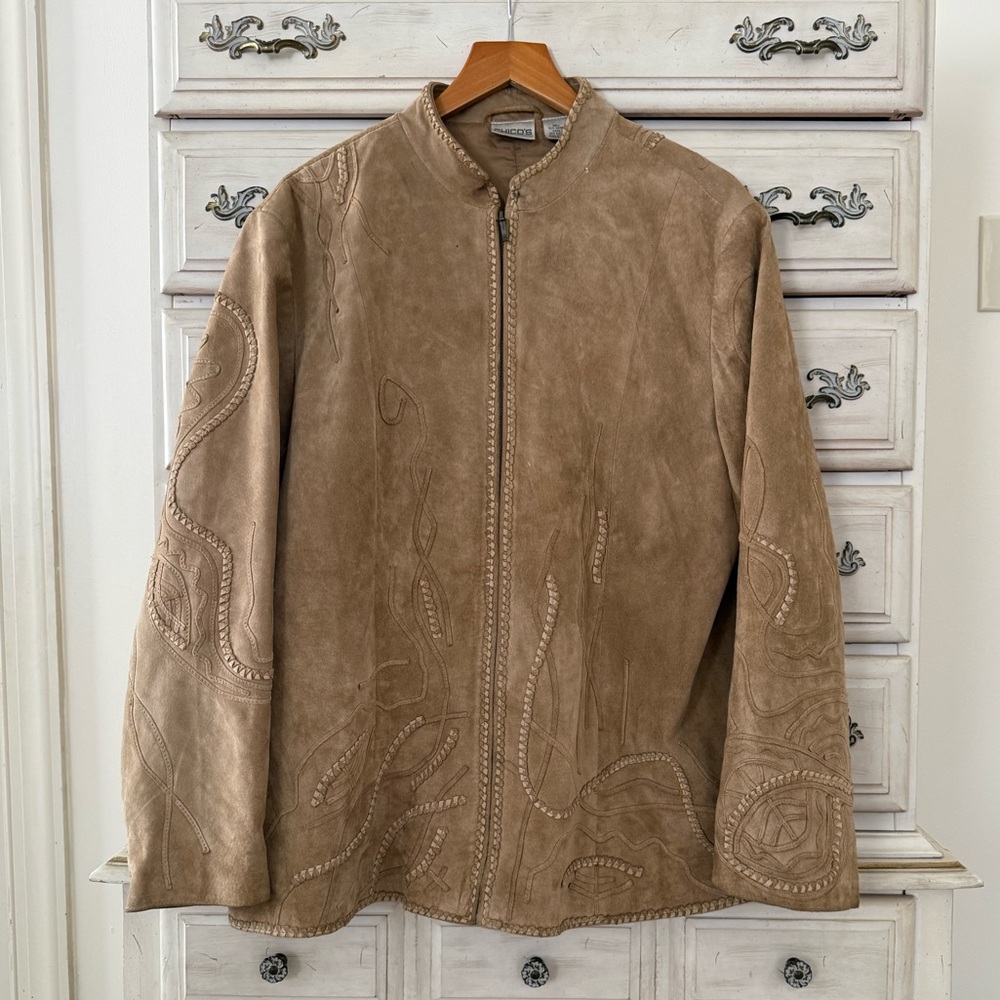 Chico’s Vintage Tan Leather Western Jacket